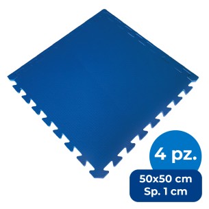 Tappeti | Set 4 Mattonelle In EVA - 50x50x1cm - Colore Blu