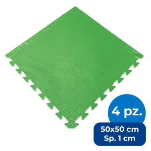 Set 4 Mattonelle In EVA - Dimensioni 50x50 cm - Colore Verde