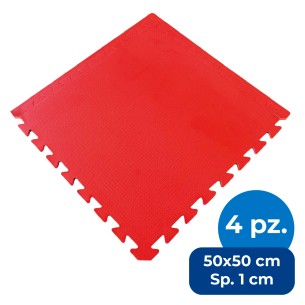 Tappeti | Set 4 Mattonelle In EVA - 50x50x1 cm - Rosso