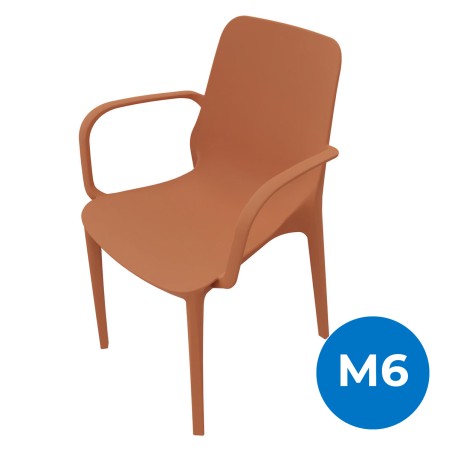 Sedia Ginevra con Braccioli - Marrone, h47 cm