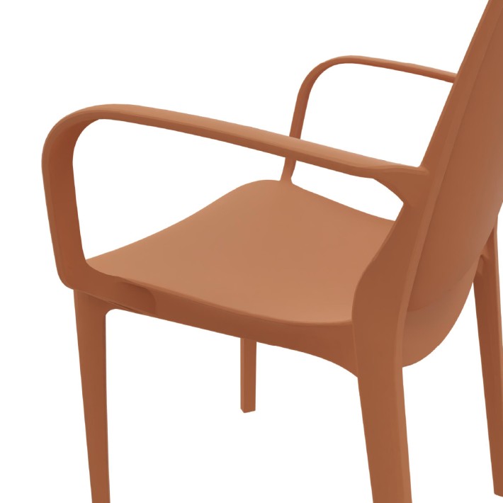 Sedia Ginevra con Braccioli - Marrone, h47 cm
