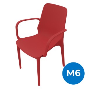 Sedia Ginevra con Braccioli - Rossa, h47 cm