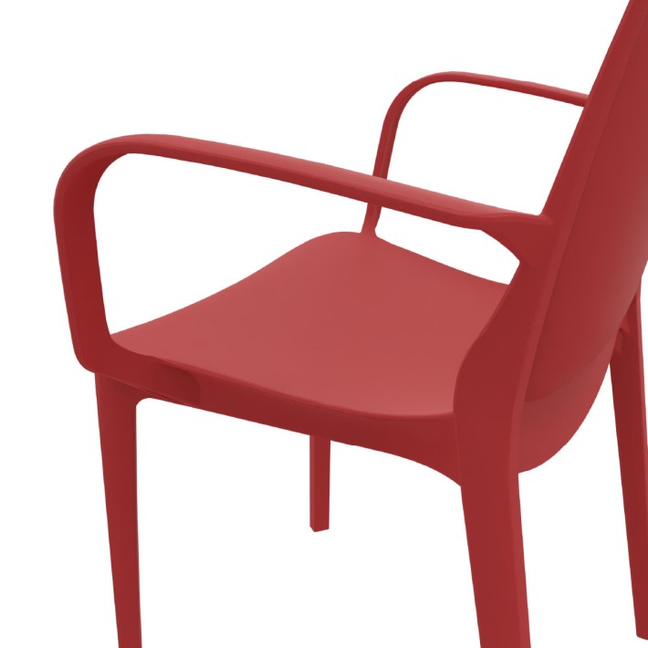 Sedia Ginevra con Braccioli - Rossa, h47 cm