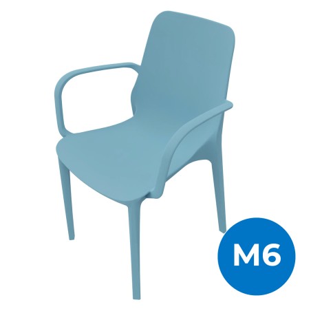 Sedia Ginevra con Braccioli - Azzurra, h47 cm