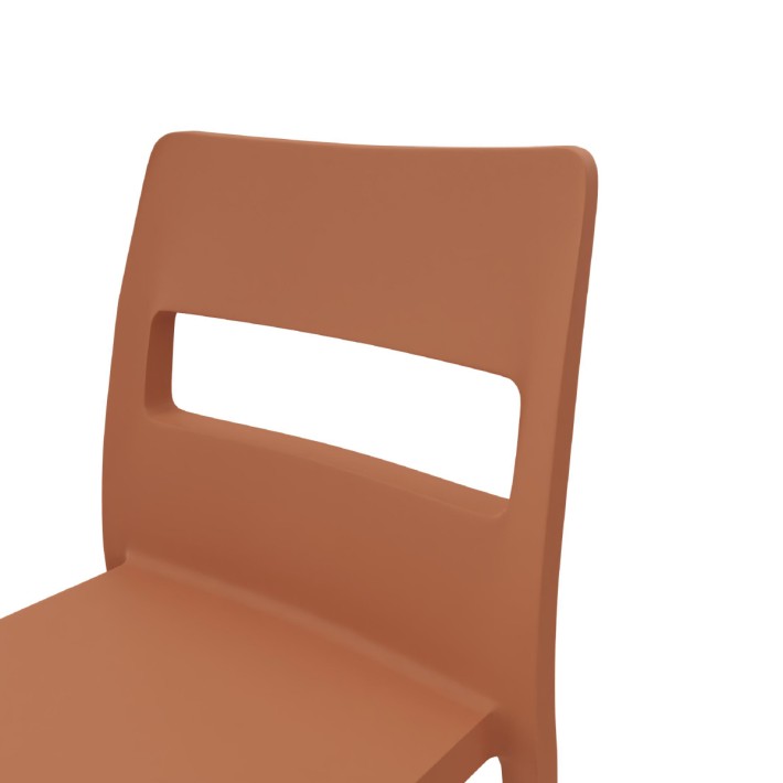 Sedia Sai in Tecnopolimero - Altezza Seduta 46 cm - Colore Scocca Marrone