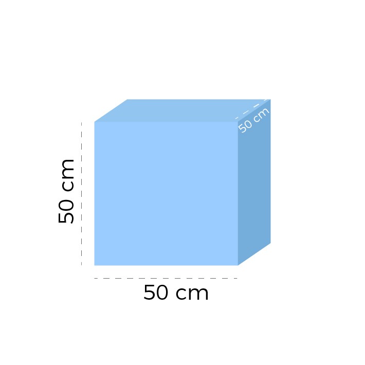 Cubo Morbido - Dimensioni 50 x 50 x 50 cm - Colore Azzurro