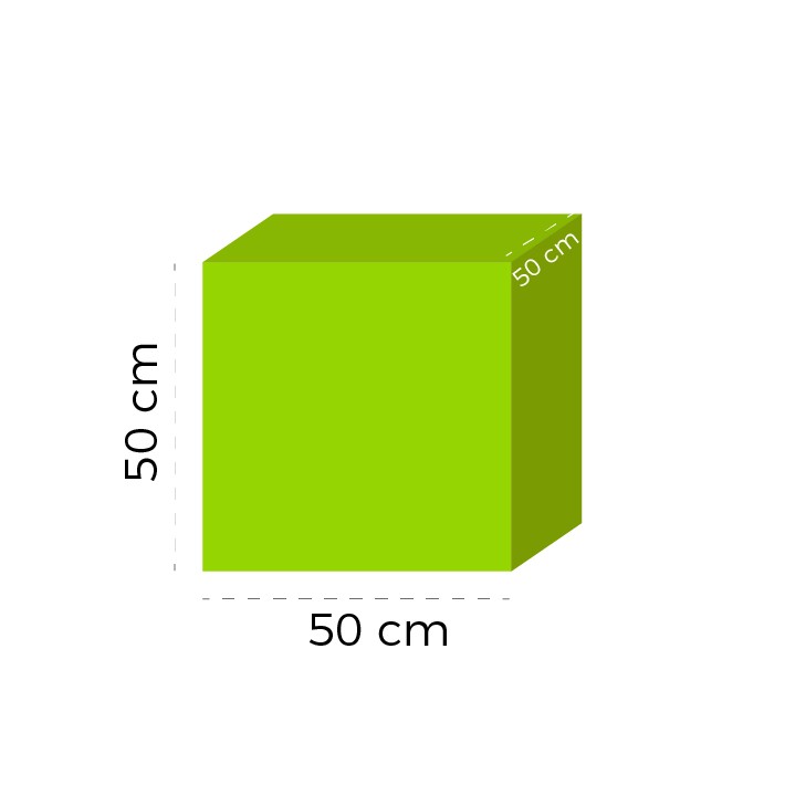 Cubo Morbido - Dimensioni 50 x 50 x 50 cm - Colore Verde
