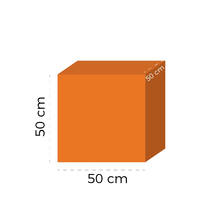 Cubo Morbido - Dimensioni 50 x 50 x 50 cm - Colore Arancio