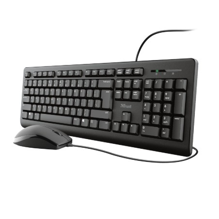 Kit Tastiera IT e Mouse - Trust Primo - Silent Wired - Nero