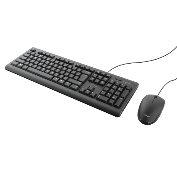 Kit Tastiera IT e Mouse - Trust Primo - Silent Wired - Nero