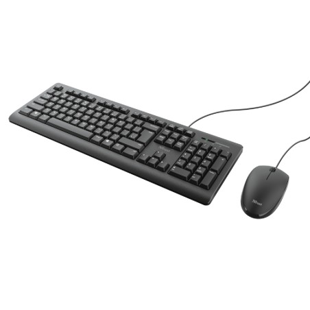 Kit Tastiera IT e Mouse - Trust Primo - Silent Wired - Nero