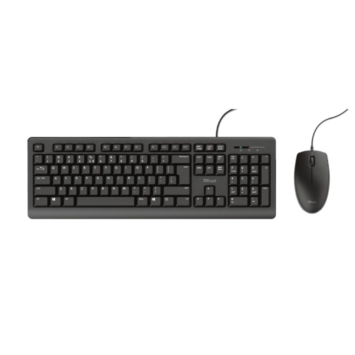 Kit Tastiera IT e Mouse - Trust Primo - Silent Wired - Nero